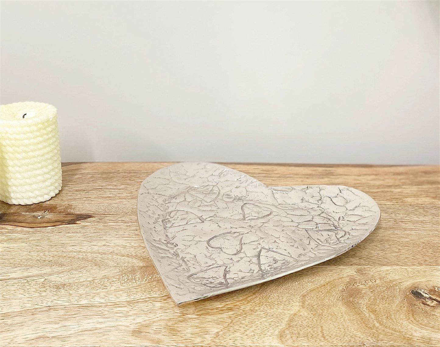 Silver Heart Shaped Dish 22cm