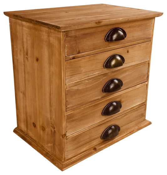 Solid Wood Trinket With 5 Drawers 38cm