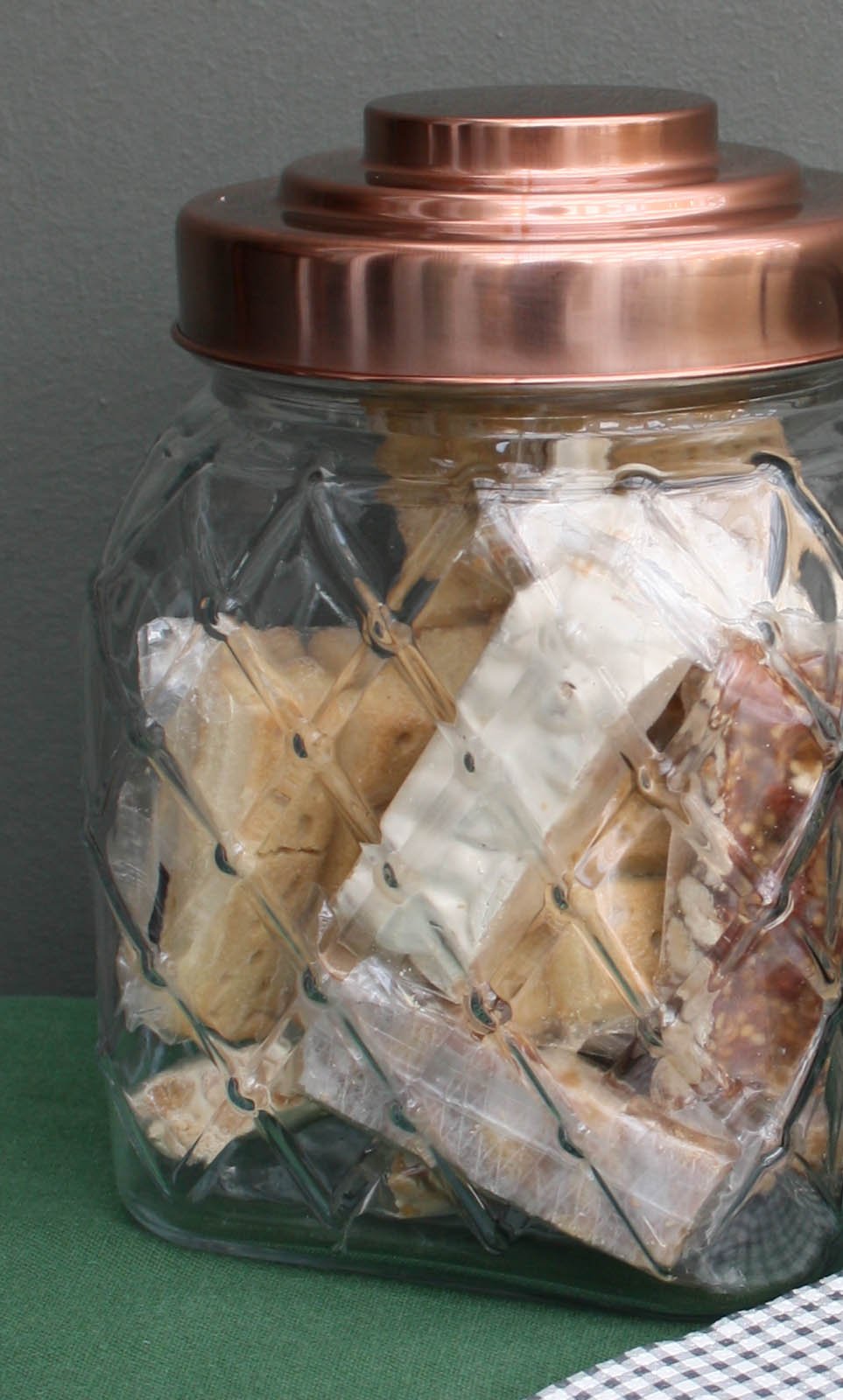 Copper Lidded Square Glass Jar