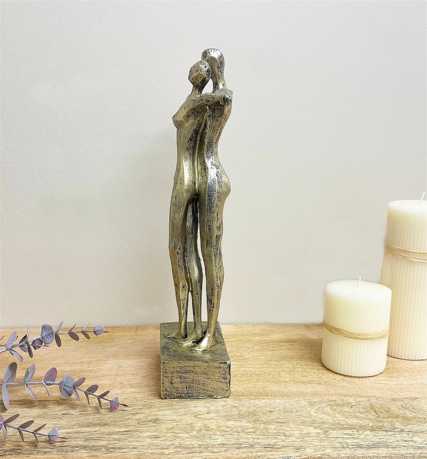 Gold Standing Couple Statue